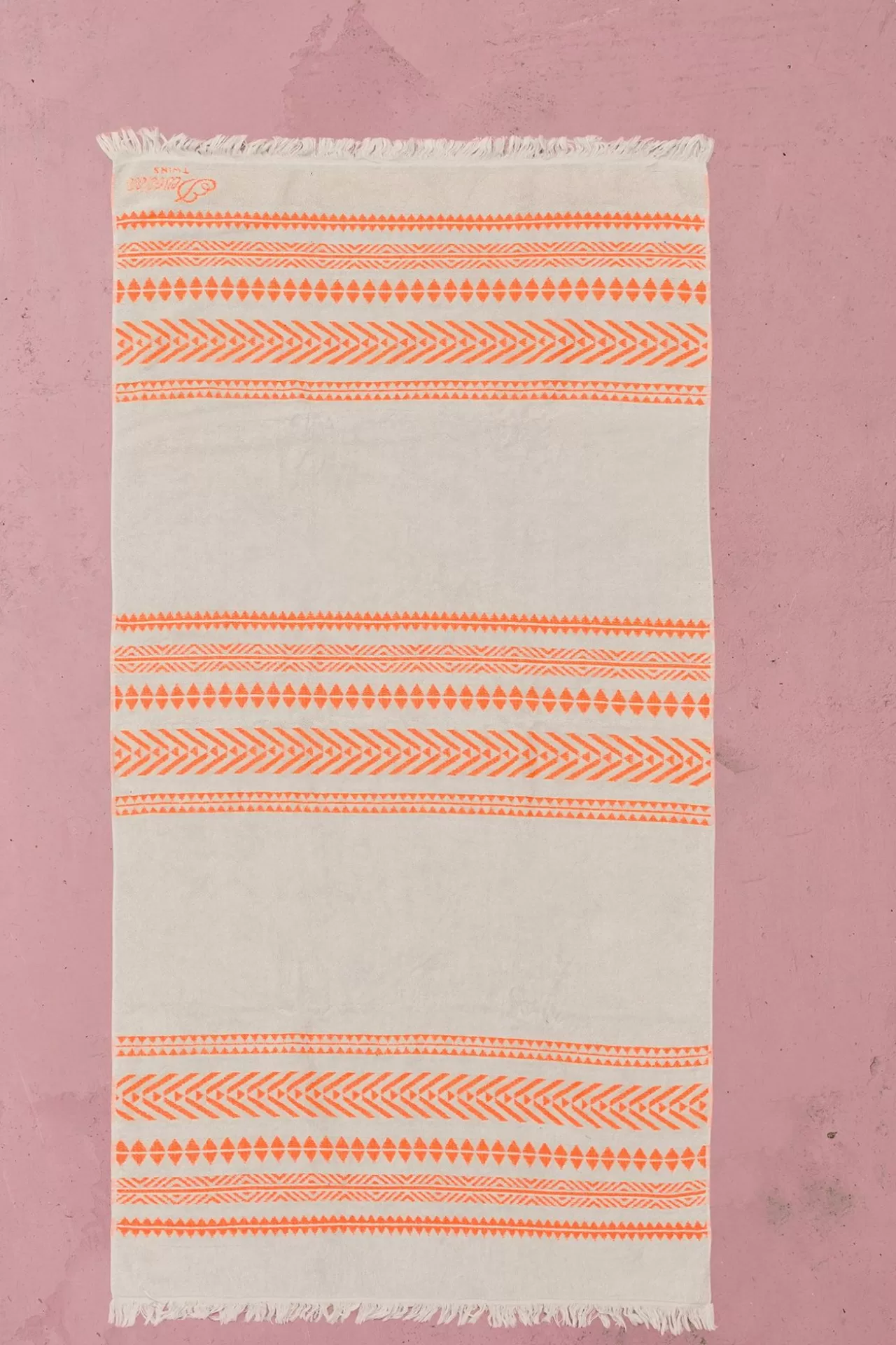 Best Sale Devotion TWINS Beach Towel-N.Orange/Offwhite