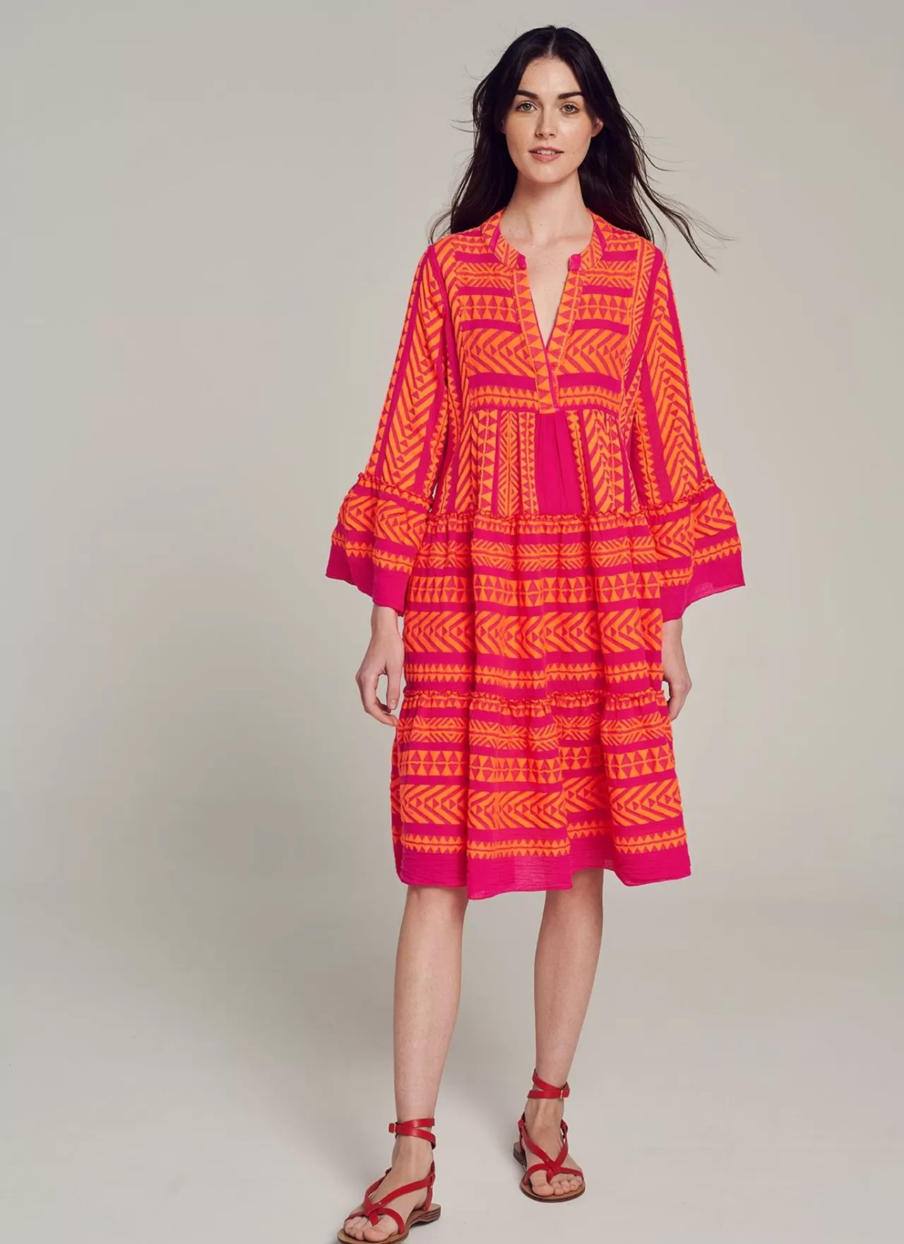 Discount Devotion TWINS Ella Midi-N.Orange/Fushia